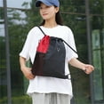 thumbnail image 1 of Drawstring Backpack | String Bag | Sports Gym Sackpack | Durable Polyester | Large Capacity 13.39x16.54 in | Adjustable Drawcord Straps | Lightweight Travel & Outdoor Tote | Black Blue Red Gray, 1 of 6