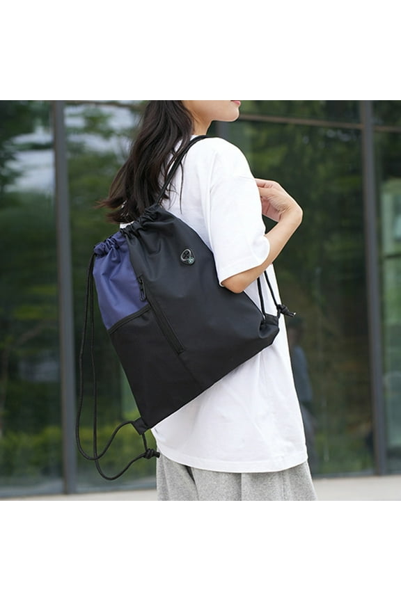 Drawstring Backpack | String Bag | Sports Gym Sackpack | Durable Polyester | Large Capacity 13.39x16.54 in | Adjustable Drawcord Straps | Lightweight Travel & Outdoor Tote | Black Blue Red Gray