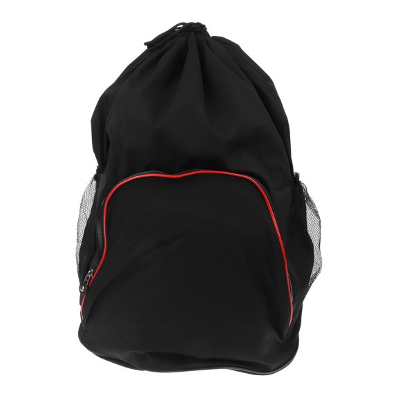 FONDOTIN Black Drawstring Backpack for Sports Storage with Spacious Compartments