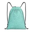 thumbnail image 1 of Drawstring Backpack - Teal Turquoise Glitter Splash Proof Small Drawstring Gym Bag for Women Men, Cinch Sports String Bag Backpack for Travel Swimming Beach, 1 of 8