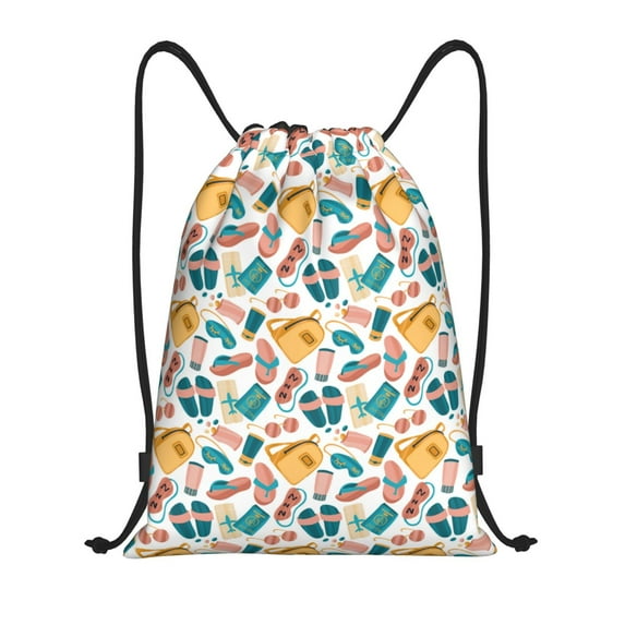 Drawstring Backpack - Travel Elements Splash Proof Small Drawstring Gym Bag for Women Men, Cinch Sports String Bag Backpack for Travel Swimming Beach