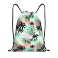 Drawstring Backpack Tropical Summer Palm Splash Proof Small