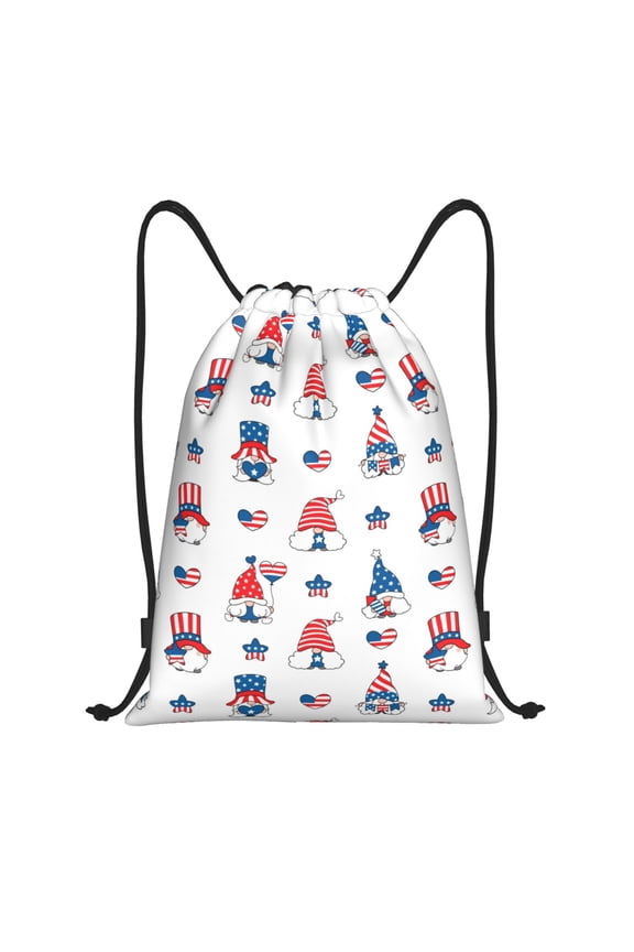Drawstring Backpack - USA Flag Print A Splash Proof Small Drawstring Gym Bag for Women Men, Cinch Sports String Bag Backpack for Travel Swimming Beach
