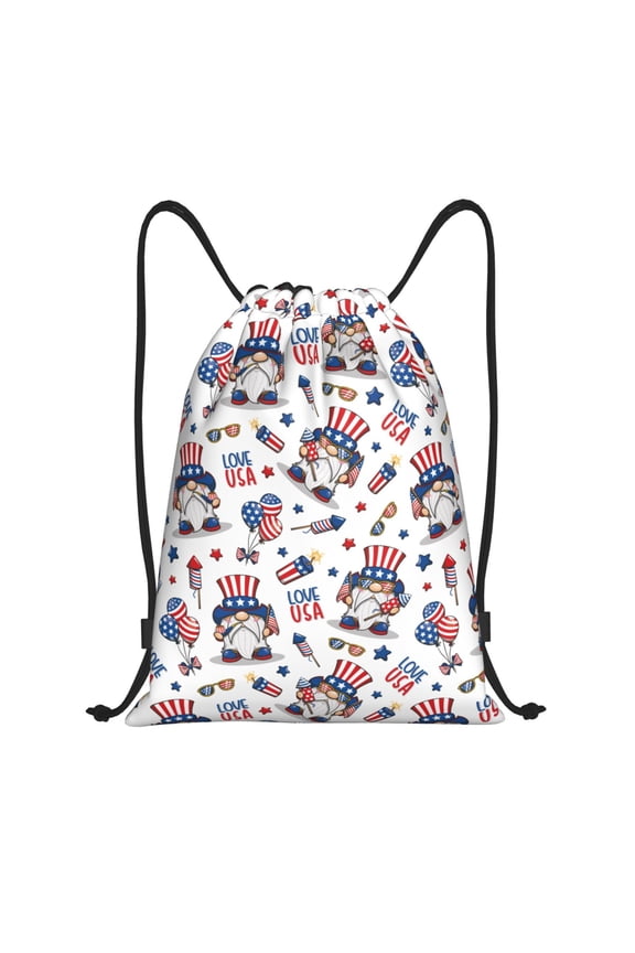 Drawstring Backpack - USA Flag party B Splash Proof Small Drawstring Gym Bag for Women Men, Cinch Sports String Bag Backpack for Travel Swimming Beach