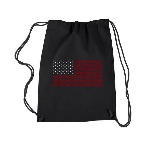 Drawstring Backpack - USA Flag