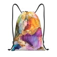thumbnail image 1 of Drawstring Backpack - Vibrant Abstract Color Splash Splash Proof Small Drawstring Gym Bag for Women Men, Cinch Sports String Bag Backpack for Travel Swimming Beach, 1 of 8