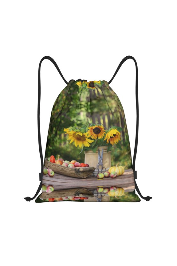 Drawstring Backpack - Vintage Wooden Bucket Splash Proof Small Drawstring Gym Bag for Women Men, Cinch Sports String Bag Backpack for Travel Swimming Beach