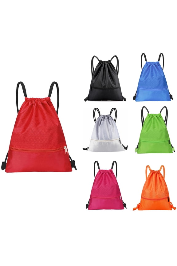 Drawstring Backpack,Water Resistant String Bag, Sports Sackpack Gym Sack for Men Women Travel Storage Use,Black