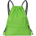 thumbnail image 1 of Drawstring Backpack,Water Resistant String Bag, Sports Sackpack Gym Sack for Men Women Travel Storage Use,Fluorescent Green, 1 of 5