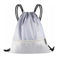 thumbnail image 1 of Drawstring Backpack,Water Resistant String Bag, Sports Sackpack Gym Sack for Men Women Travel Storage Use,White, 1 of 5