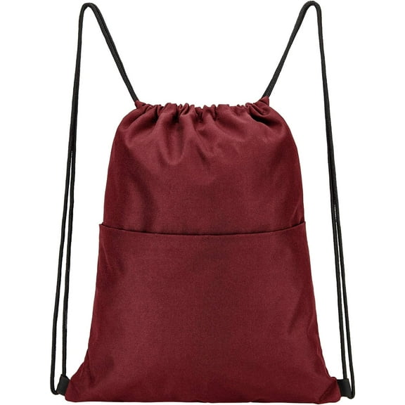 Drawstring Backpack Water Resistant String Bag Sports Sackpack Gym Sack with Side Pocket for Men Women
