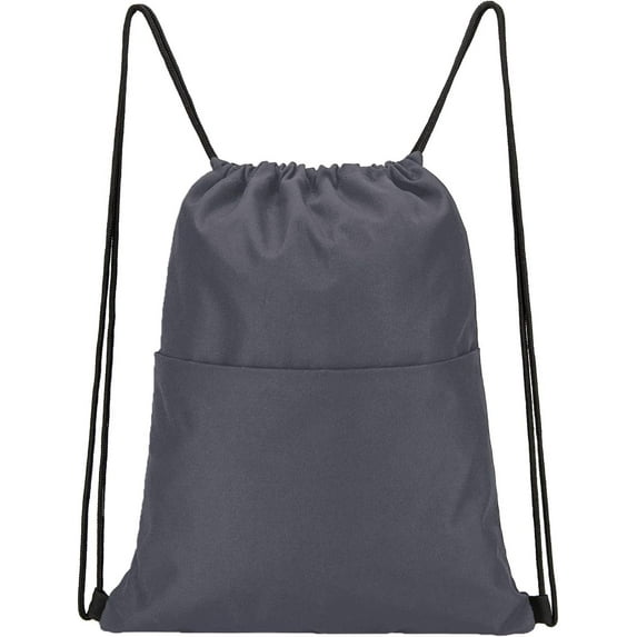 Drawstring Backpack Water Resistant String Bag Sports Sackpack Gym Sack with Side Pocket for Men Women