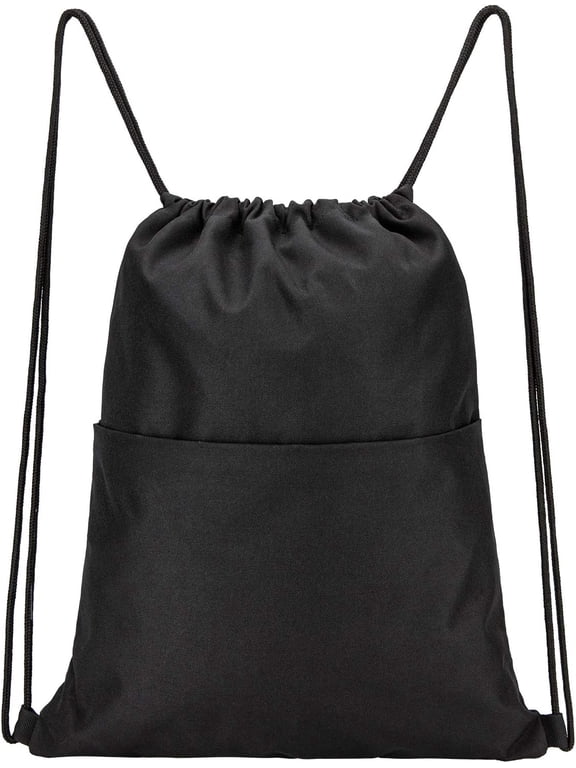Drawstring Backpack Water Resistant String Bag Sports Sackpack Gym Sack with Side Pocket for Men Women