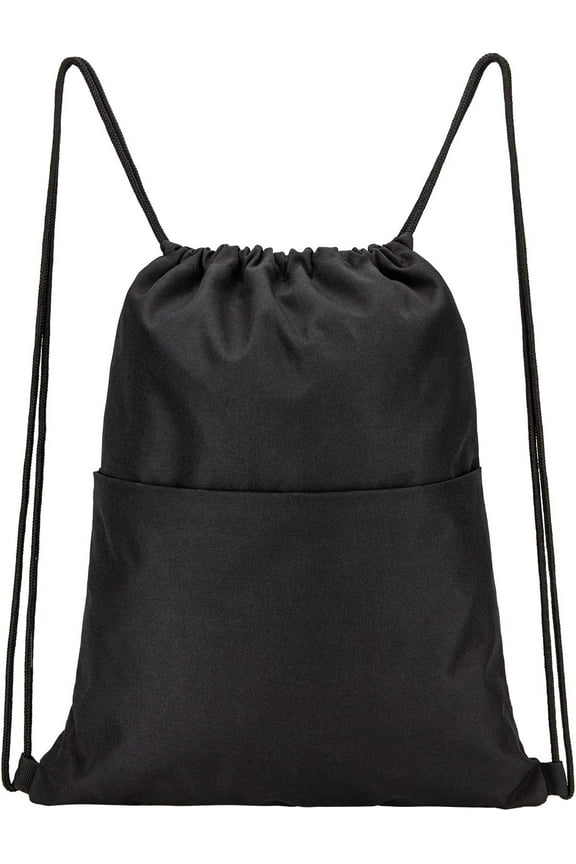Drawstring Backpack Water Resistant String Bag Sports Sackpack Gym Sack with Side Pocket for Men Women