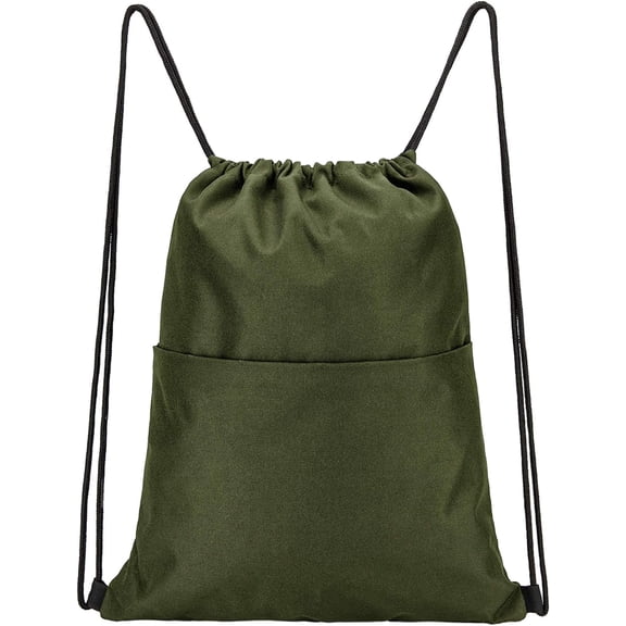 Drawstring Backpack Water Resistant String Bag Sports Sackpack Gym Sack with Side Pocket for Men Women