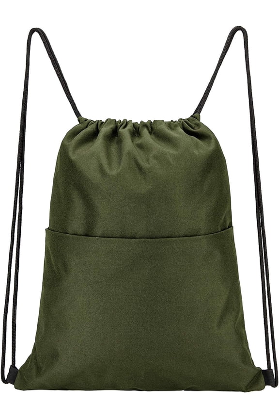 Drawstring Backpack Water Resistant String Bag Sports Sackpack Gym Sack with Side Pocket for Men Women