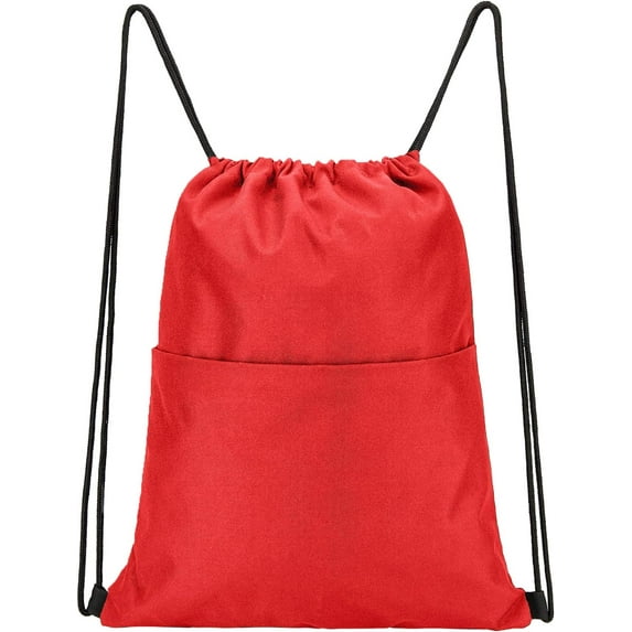 Drawstring Backpack Water Resistant String Bag Sports Sackpack Gym Sack with Side Pocket for Men Women