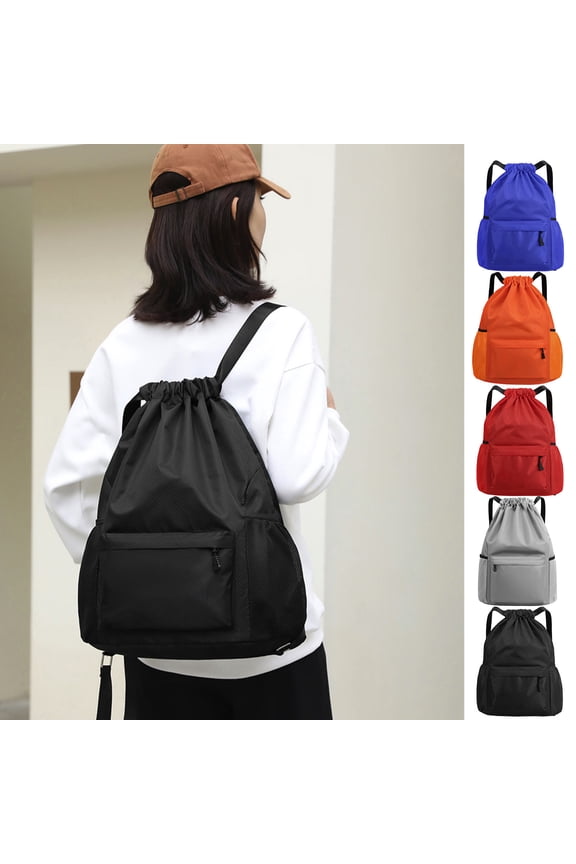 Drawstring Backpack with Wet Pocket | Waterproof Oxford Cloth | Unisex Sports Gym Bag | Beach, Swim, Travel, Cheer, Teams | Multiple Pockets | 14.6x7.1x18.9 in | Lightweight Durable
