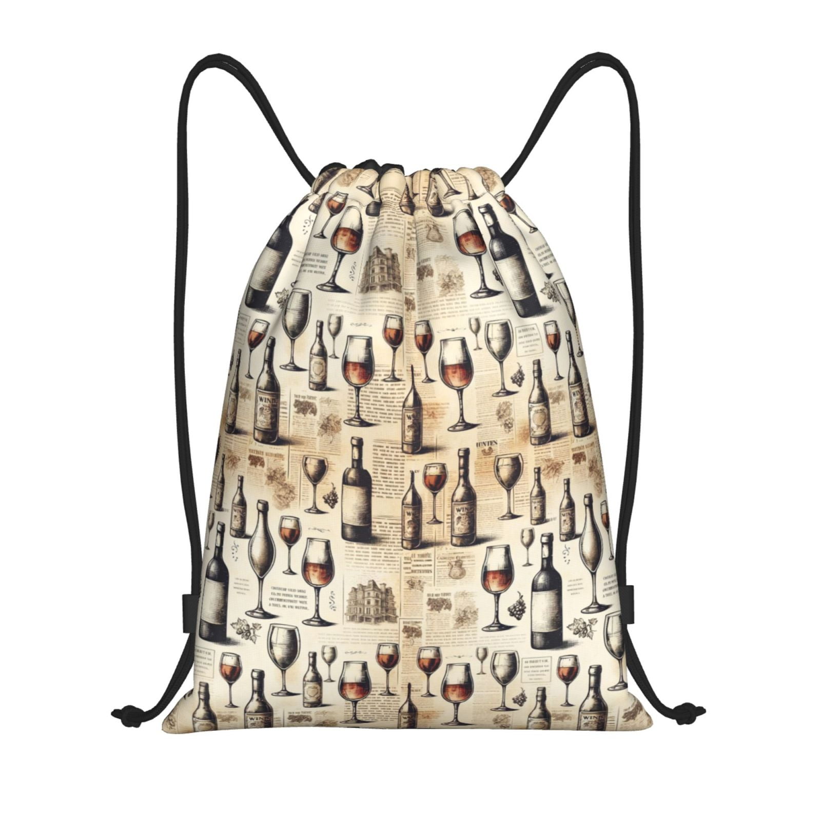 Drawstring Backpack - Wine 1 Cheer Gym Bag for Women Men, Drawstring ...