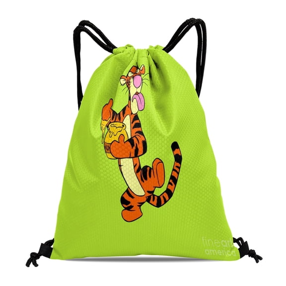 Drawstring Backpack for Winnie the Pooh Tigger Winnie the Pooh Tigger Drawstring Pocket Adults Women Men Party Favor Bags Sports for Swimming Gym Travel Hiking Camping Tote Bag 11.8 × 15.7 in