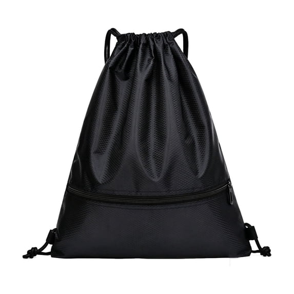Drawstring Backpack With Front Zipper Pocket, Large Capacity Oxford Cloth Sports Sack Bag for Gym, Basketball, Travel, Outdoor Carry