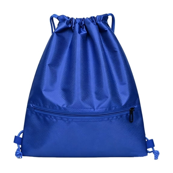 Drawstring Backpack With Front Zipper Pocket, Large Capacity Oxford Cloth Sports Sack Bag for Gym, Basketball, Travel, Outdoor Carry