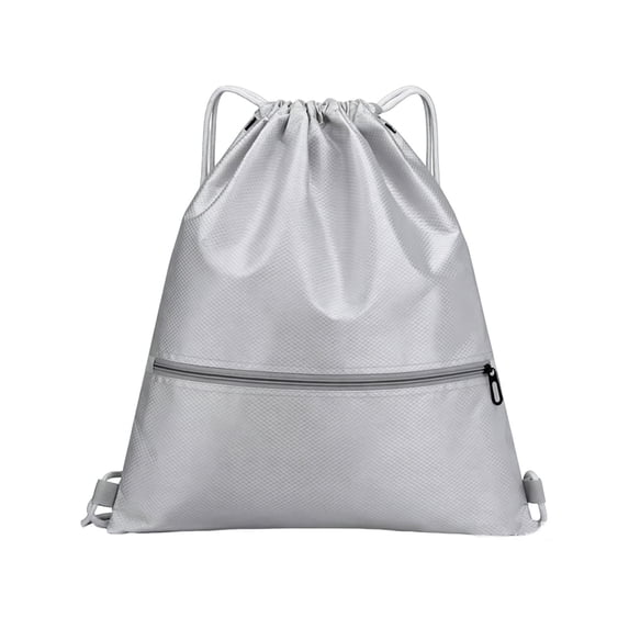 Drawstring Backpack With Front Zipper Pocket, Large Capacity Oxford Cloth Sports Sack Bag for Gym, Basketball, Travel, Outdoor Carry