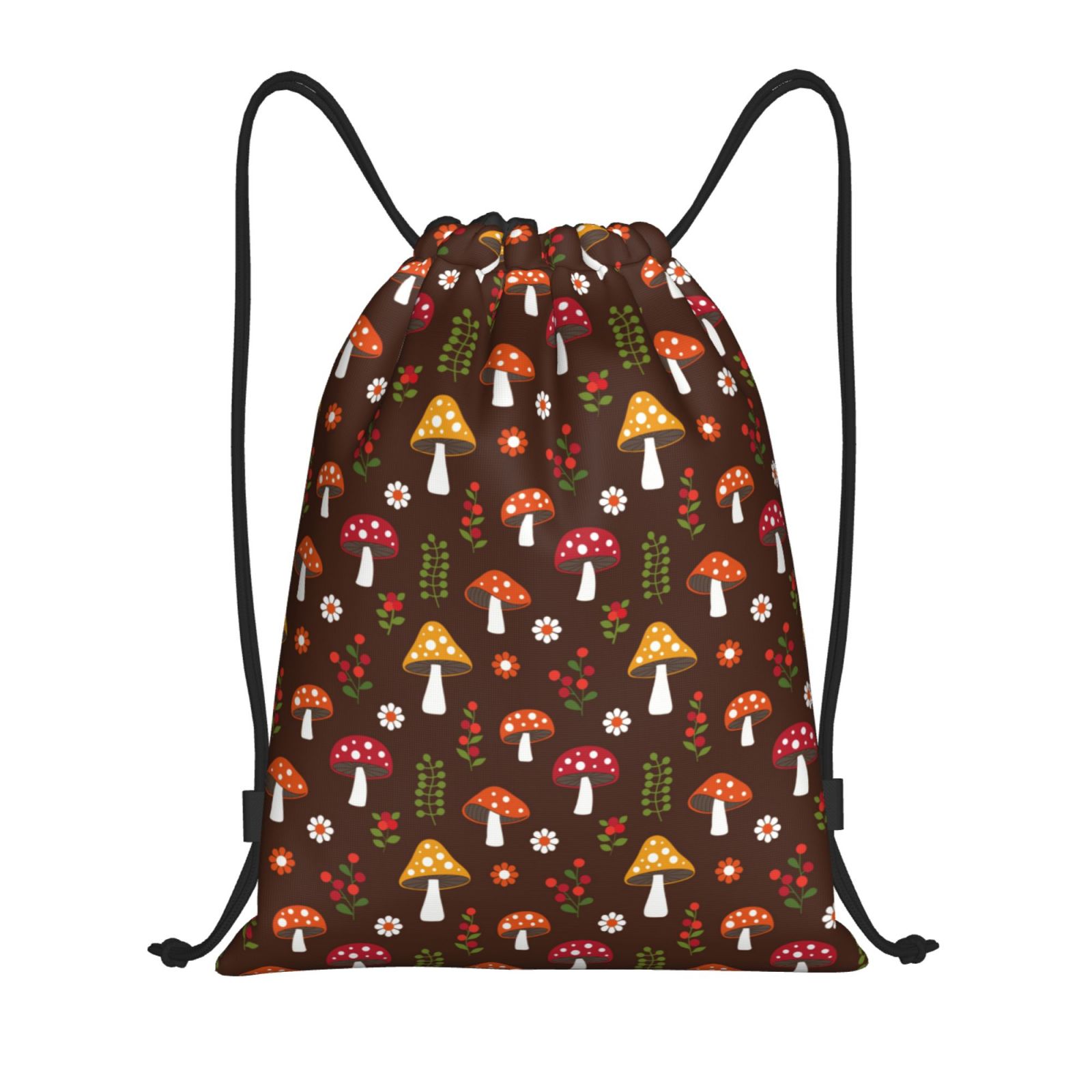 Drawstring Backpack Woodland Mushroom Berries Sports Gym Bag for Men ...