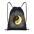 thumbnail image 1 of Drawstring Backpack - Yin And Yang Mandala Splash Proof Small Drawstring Gym Bag for Women Men, Cinch Sports String Bag Backpack for Travel Swimming Beach, 1 of 8