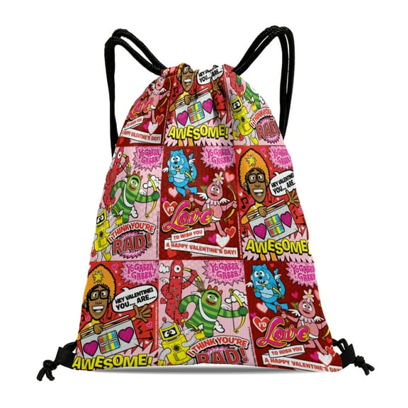 Drawstring Backpack for Yo Gabba Gabba Party Favor Bags Sackpack Adults Women Men Sports for Gym Travel Swimming Hiking Camping Tote Bag 11.8 × 15.7 in