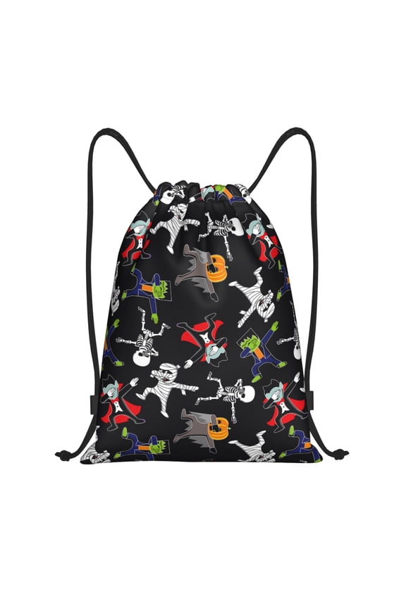Drawstring Backpack - Zombie Mummy Skeleton Splash Proof Small Drawstring Gym Bag for Women Men, Cinch Sports String Bag Backpack for Travel Swimming Beach