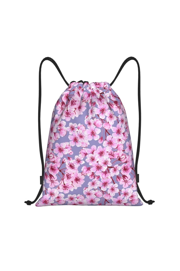 Drawstring Backpack - berry blossom branches Elegant Splash Proof Small Drawstring Gym Bag for Women Men, Cinch Sports String Bag Backpack for Travel Swimming Beach
