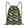 thumbnail image 1 of Drawstring Backpack - black Asparagus Print Splash Proof Small Drawstring Gym Bag for Women Men, Cinch Sports String Bag Backpack for Travel Swimming Beach, 1 of 8