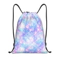 thumbnail image 1 of Drawstring Backpack - bright blue shiny fish scale Splash Proof Small Drawstring Gym Bag for Women Men, Cinch Sports String Bag Backpack for Travel Swimming Beach, 1 of 8