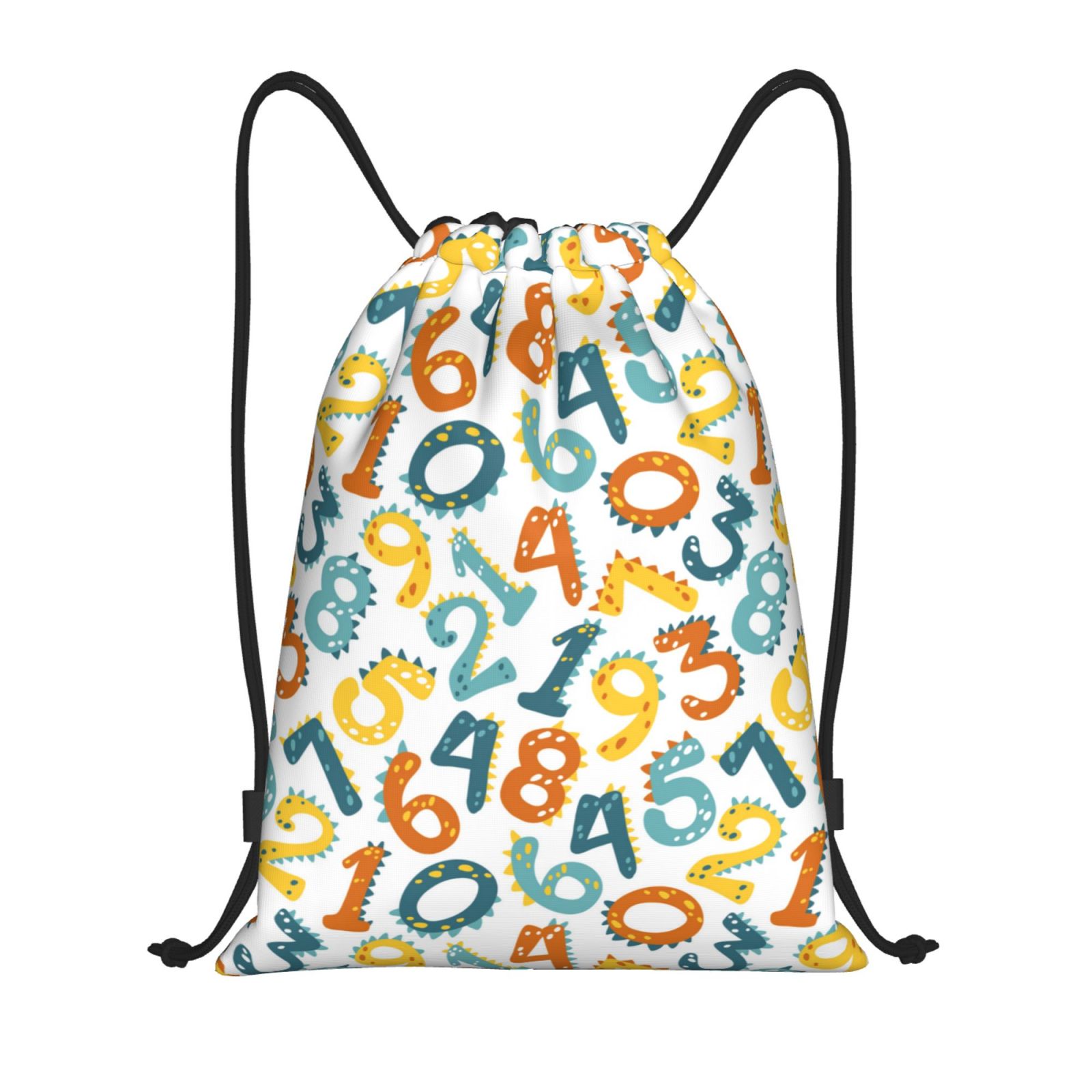 Drawstring Number Bags Drawstring Backpack - cartoon Math number Print Splash Proof Small ...