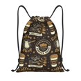 thumbnail image 1 of Drawstring Backpack - coffee shop house Splash Proof Small Drawstring Gym Bag for Women Men, Cinch Sports String Bag Backpack for Travel Swimming Beach, 1 of 8