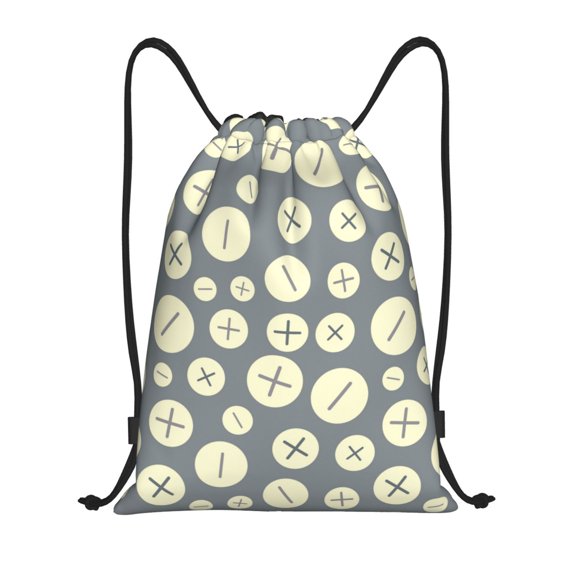 Drawstring Backpack - comical Math Symbol Print Splash Proof Small Drawstring Gym Bag for Women Men, Cinch Sports String Bag Backpack for Travel Swimming Beach