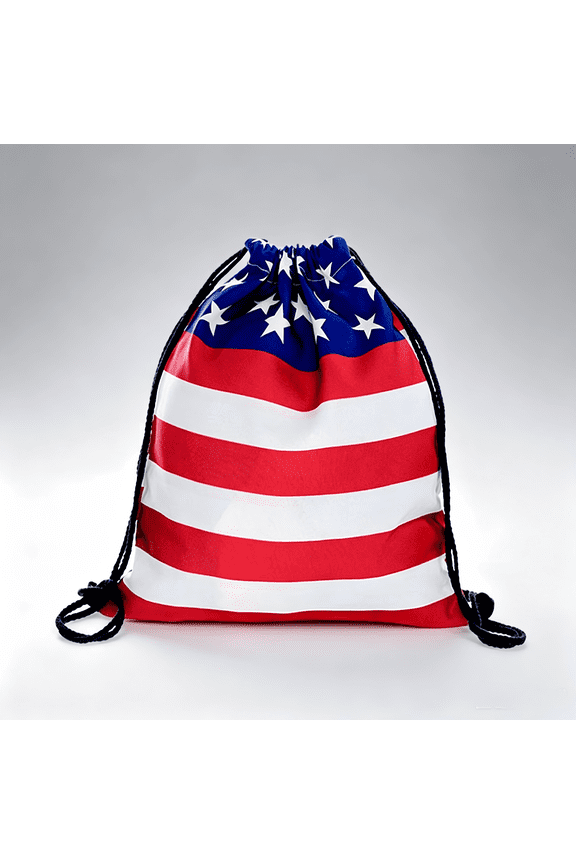 Drawstring Backpack - cool USA Flag Print Splash Proof Small Drawstring Gym Bag for Women Men, Cinch Sports String Bag Backpack for Travel Swimming Beach