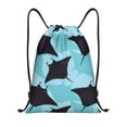 thumbnail image 1 of Drawstring Backpack - cool stingray Mint green Splash Proof Small Drawstring Gym Bag for Women Men, Cinch Sports String Bag Backpack for Travel Swimming Beach, 1 of 8