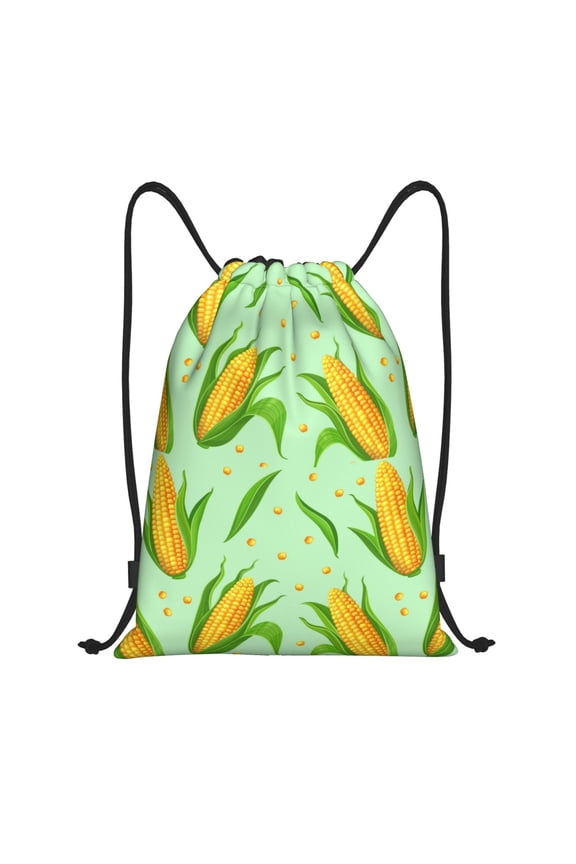 Drawstring Backpack - cute Corn A Splash Proof Small Drawstring Gym Bag for Women Men, Cinch Sports String Bag Backpack for Travel Swimming Beach