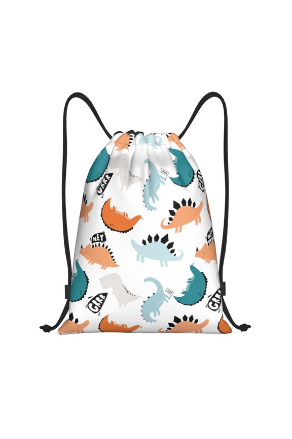 Drawstring Backpack - cute Dinosaur pattern Splash Proof Small Drawstring Gym Bag for Women Men, Cinch Sports String Bag Backpack for Travel Swimming Beach