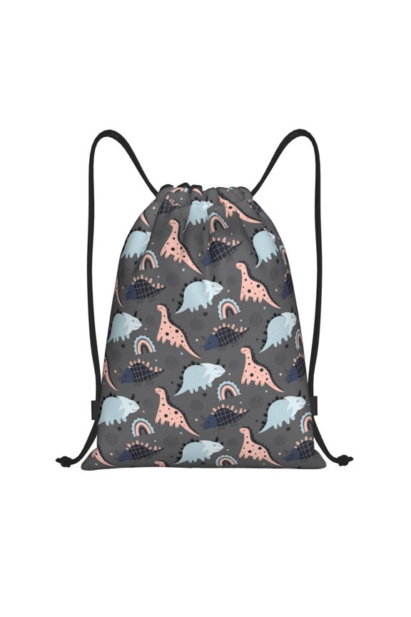 Drawstring Backpack - cute Dinosaur printD Splash Proof Small Drawstring Gym Bag for Women Men, Cinch Sports String Bag Backpack for Travel Swimming Beach