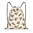 thumbnail image 1 of Drawstring Backpack - cute sloth AZ Splash Proof Small Drawstring Gym Bag for Women Men, Cinch Sports String Bag Backpack for Travel Swimming Beach, 1 of 8