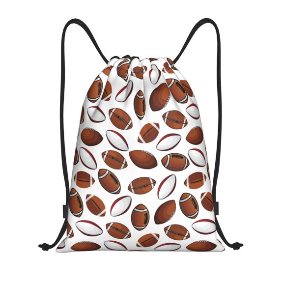 Drawstring Backpack - football AB Splash Proof Small Drawstring Gym Bag for Women Men, Cinch Sports String Bag Backpack for Travel Swimming Beach
