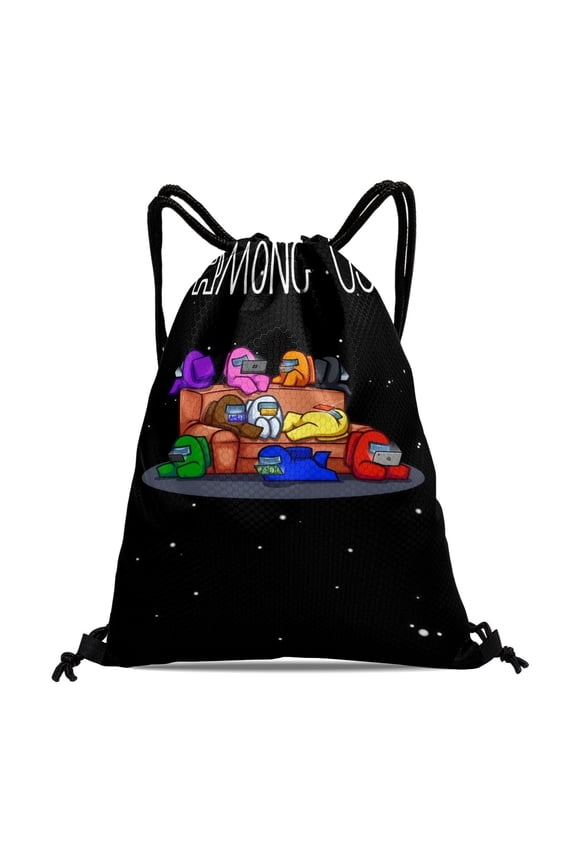 Drawstring Backpack for Among Us Sackpack Women Men Adults Party Favor Bags Sports for Gym Travel Swimming Hiking Camping Tote Bag 11.8 15.7 in