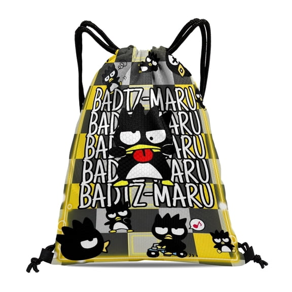 Drawstring Backpack for Badtz Maru Sackpack Adults Women Men Party Favor Bags Sports for Gym Travel Swimming Hiking Camping Tote Bag 11.8 × 15.7 in