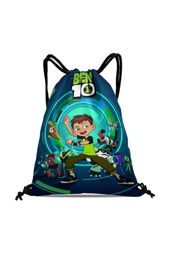 Drawstring Backpack for Ben 10 Party Favor Bags Sackpack Adults Women Men Sports for Gym Travel Swimming Hiking Camping Tote Bag 15.7 × 17.7 in