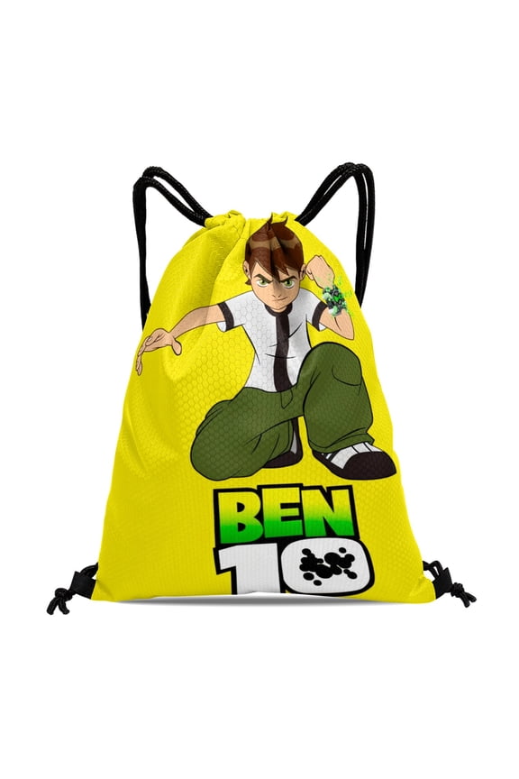 Drawstring Backpack for Ben 10 Sackpack Adults Women Men Party Favor Bags Sports for Swimming Gym Travel Hiking Camping Tote Bag 15.7 × 17.7 in