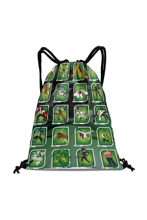 Drawstring Backpack for Ben 10 Sackpack Women Men Adults Party Favor Bags Sports for Gym Travel Swimming Hiking Camping Tote Bag 11.8 × 15.7 in