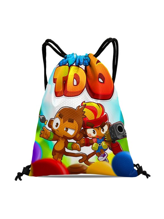 Drawstring Backpack for Bloons TD Sackpack Adults Women Men Party Favor Bags Sports for Gym Travel Swimming Hiking Camping Tote Bag 11.8 × 15.7 in